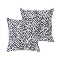 DEKOKISSEN 2er-Set Schwarz 45/45 cm Manetti - Schwarz, Textil (45/45cm) - Beliani