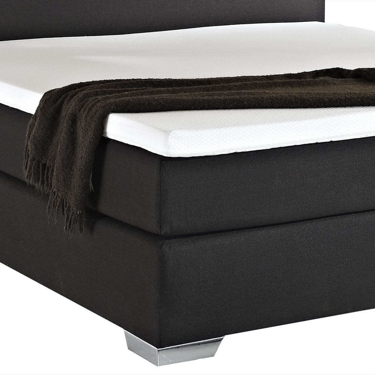 BOXSPRINGBETT 180/200cm Schwarz President - Schwarz, Textil (180/200cm) - Beliani