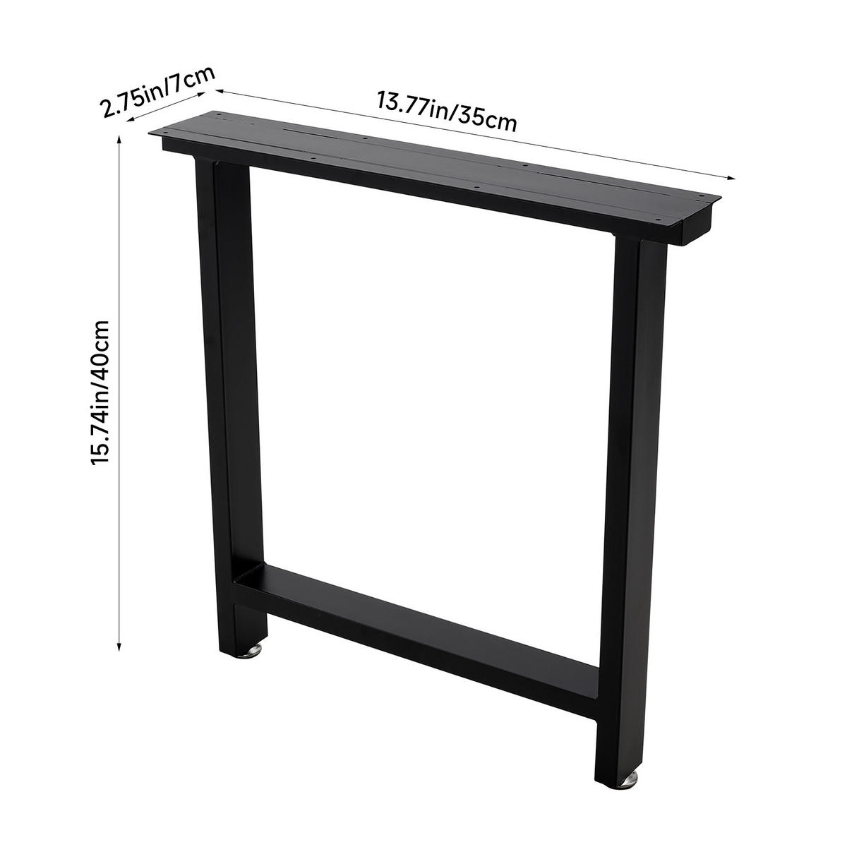 TISCHGESTELL-SET 2-TLG. Rechteckig Metall - Schwarz, Metall (35/40/7cm) - Livingandhome