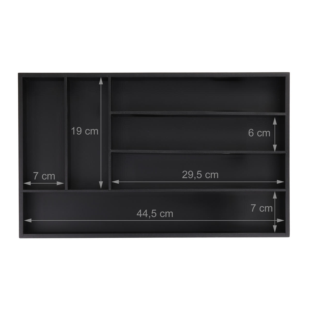 BESTECKKASTEN - Schwarz, Holz/Holzwerkstoff (46/5/28cm) - Relaxdays