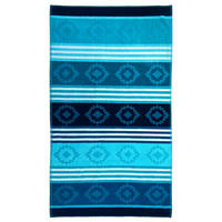 STRANDTUCH Frottee Velours Jacquard Ziseliert Razao 90x170 340g/m² - Blau, Textil (90/170cm) - LE COMPTOIR DE LA PLAGE