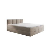BOXBETT mit Bettkasten und Bonellmatratze - ROYAL - Elegant Bett mit Topper - 200x200 cm - Beige - Beige, Holzwerkstoff/Kunststoff (200/200cm) - Trada