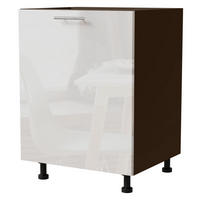 KÜCHENUNTERSCHRANK Essen D1D/60 Weiß Hochglanz / Lava Matt 60 / 50 / 82cm - Dunkelgrau/Weiß Hochglanz, Holz/Holzwerkstoff (60/82/50cm) - Feldmann-Wohnen