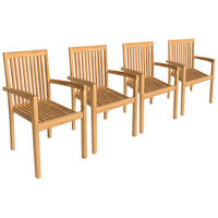 GARTENSTÜHLE Java 4er-Set - Braun, Holz (54/88.5/47cm) - Happy Garden