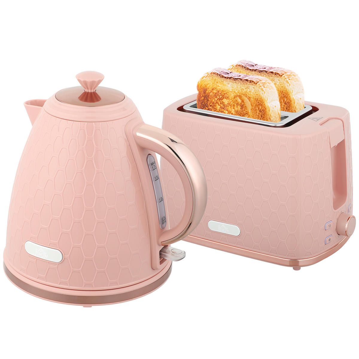 TOASTER mit Wasserkocher DE-07953 Rosa - Pink, Metall (19.5/23.4/24.2cm) - ComfortXL