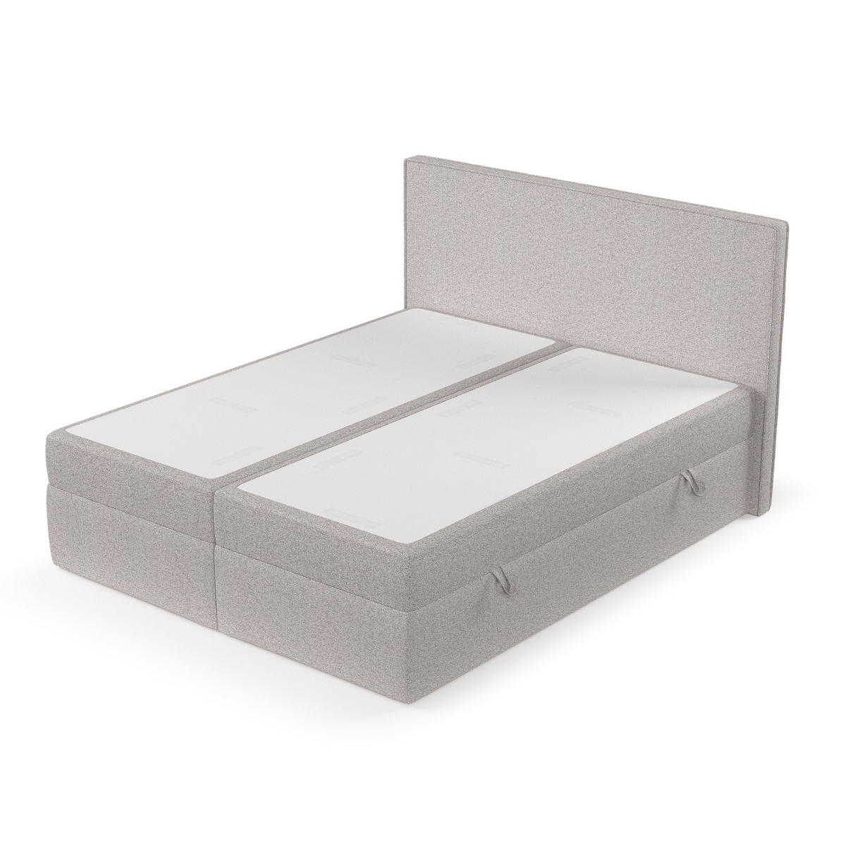 BOXBETT Nuvia 140/200 cm Beige im Riva Stoff - Beige/Schwarz, Holz/Holzwerkstoff (140/200cm) - AltaBeds