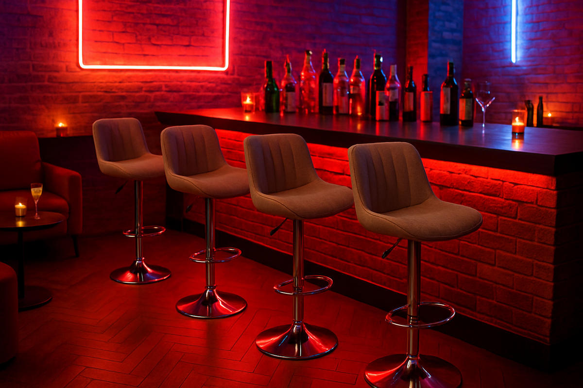 BARHOCKER Lento Gestell Metall in Chromoptik Stoff Taupe - Chromfarben/Grau, Textil/Metall (50/108/50cm) - TPFLiving