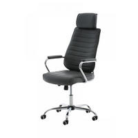 CHEFSESSEL Lederlook grau - Chromfarben/Grau, Textil/Metall (60/117/67cm) - CLP