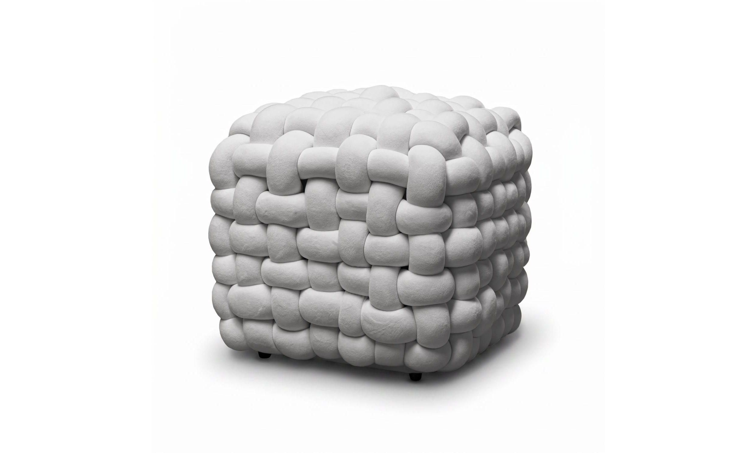 HOCKER ELIO 40/40/40 cm Grau - Grau, Textil (40/40/40cm) - Lookway