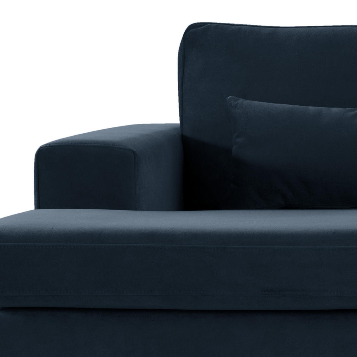 ECKSOFA mit Longchair - Eichefarben/Dunkelblau, Eichenholz/Textil (281/153cm) - home24
