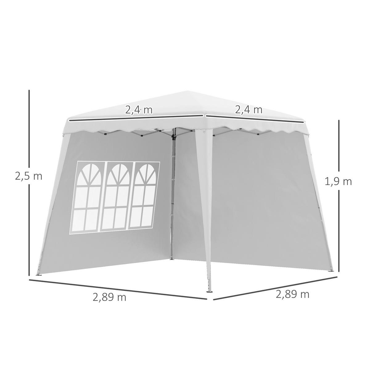 FALTPAVILLON, Weiß, Stahl, Oxfordstoff - Weiß, Metall (240/250/240cm) - Outsunny