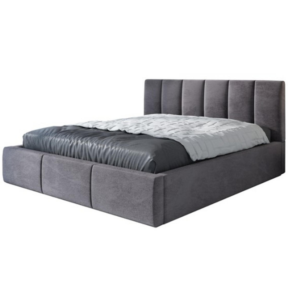 POLSTERBETT LISI 180x200 Grau - Grau, Textil (180/200cm) - A&J MöbelLand