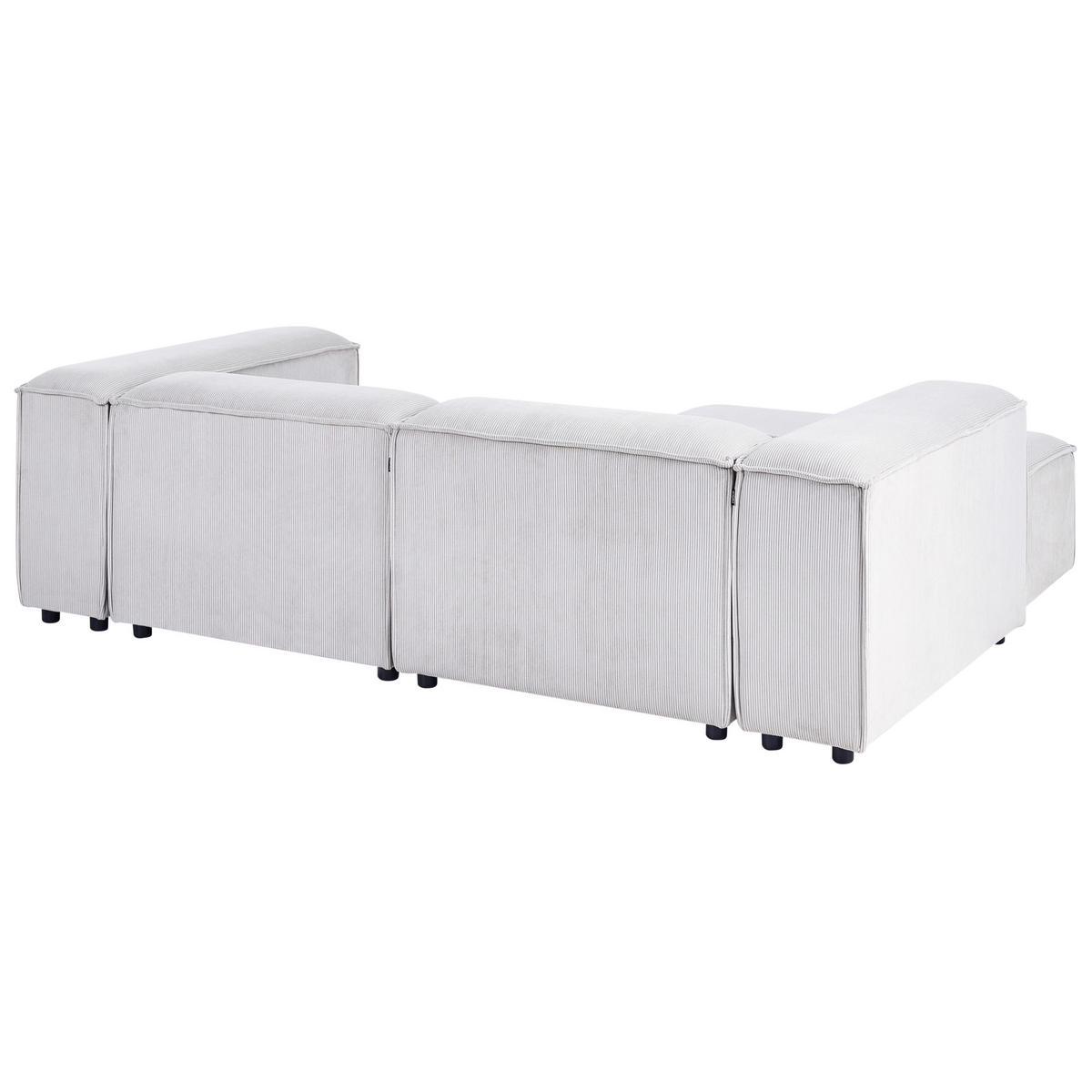 ROHOVÁ POHOVKA modul 3-místná pravostranná Krémově bílá Manšestr s otomanem Ardal - krémová, textil (240/180cm) - Beliani