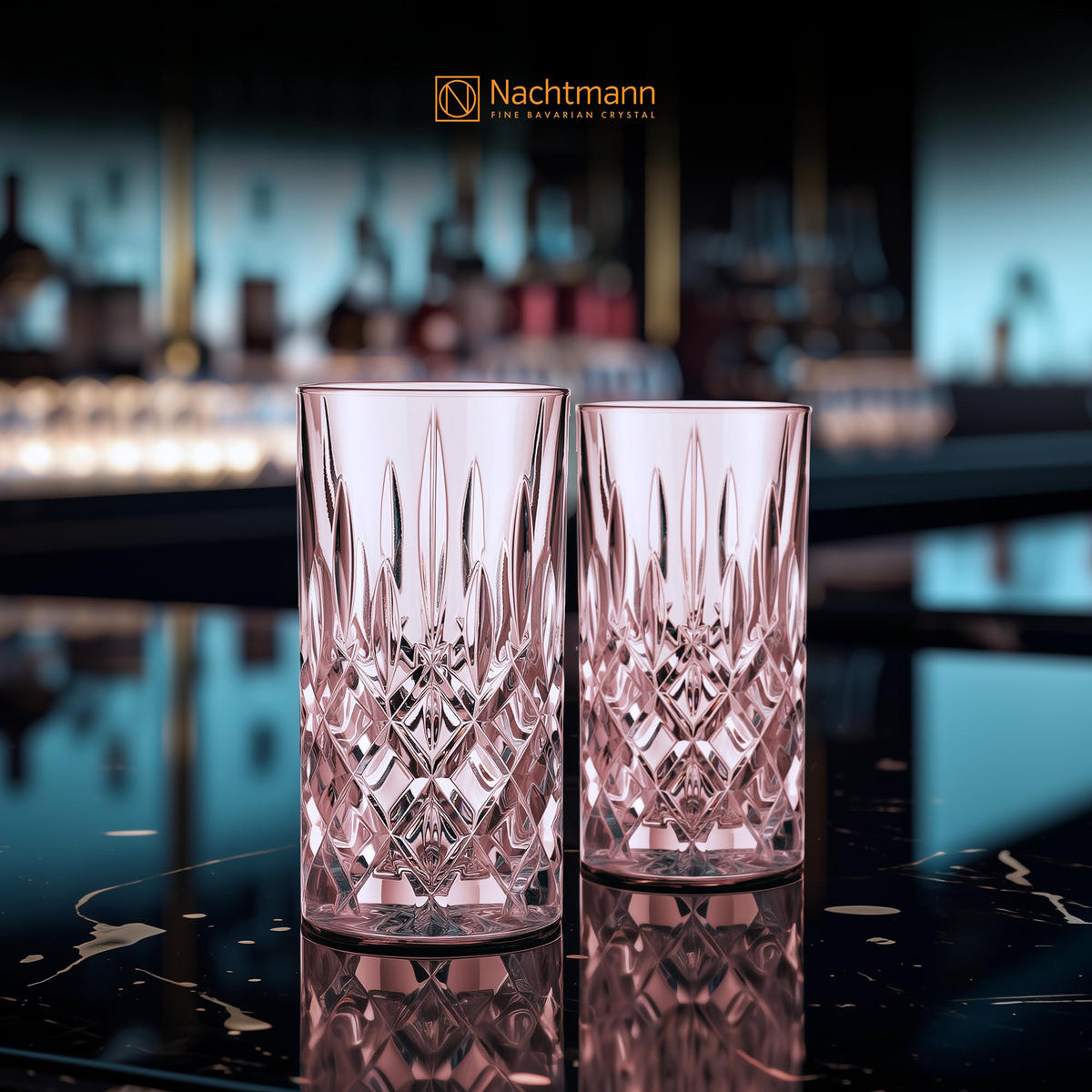 LONGDRINKGLÄSER Noblesse Colors Rosé 395 ml 2er Set - Rosa, Glas (0.395L) - Nachtmann