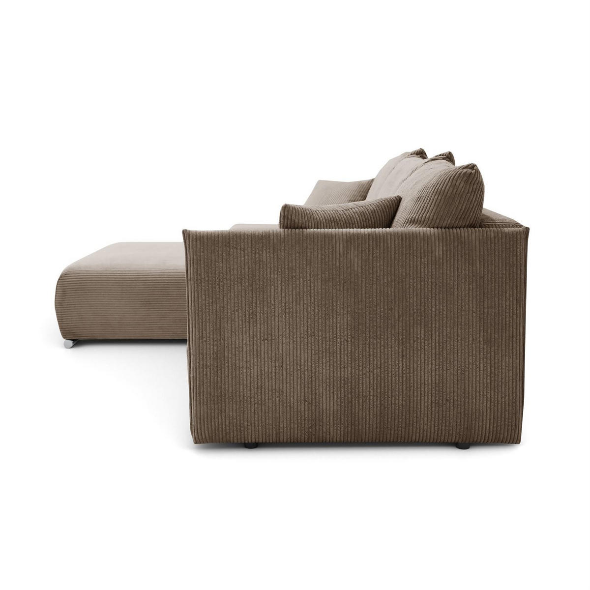 ECKSOFA LAVIO L mit Schlaffunktion und Bettzeugkasten Linke - Braun, Textil (246/188cm) - Lookway