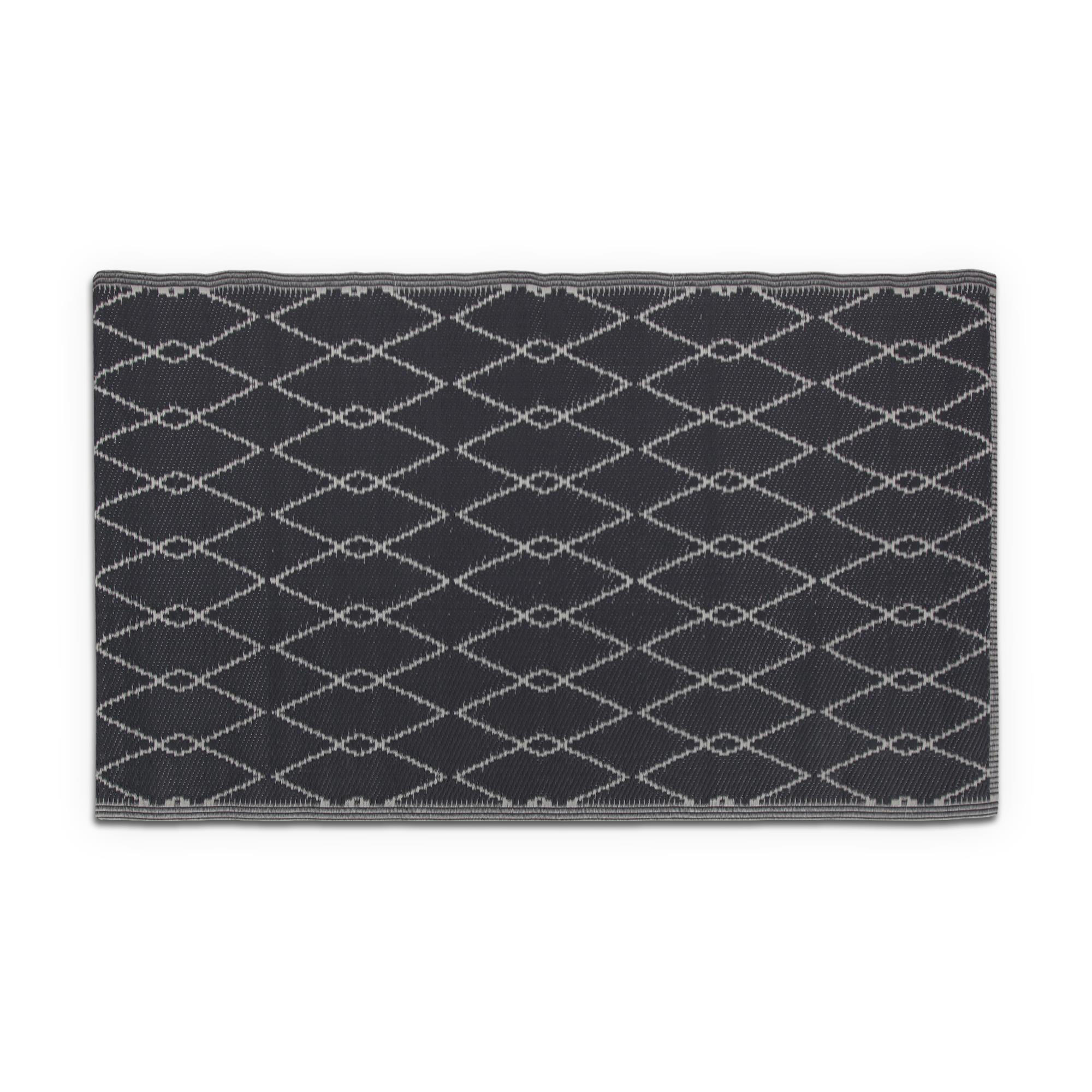 OUTDOORTEPPICH recycelt 80x250 cm Raute - Dunkelgrau, Kunststoff (80/250cm) - Bestlivings