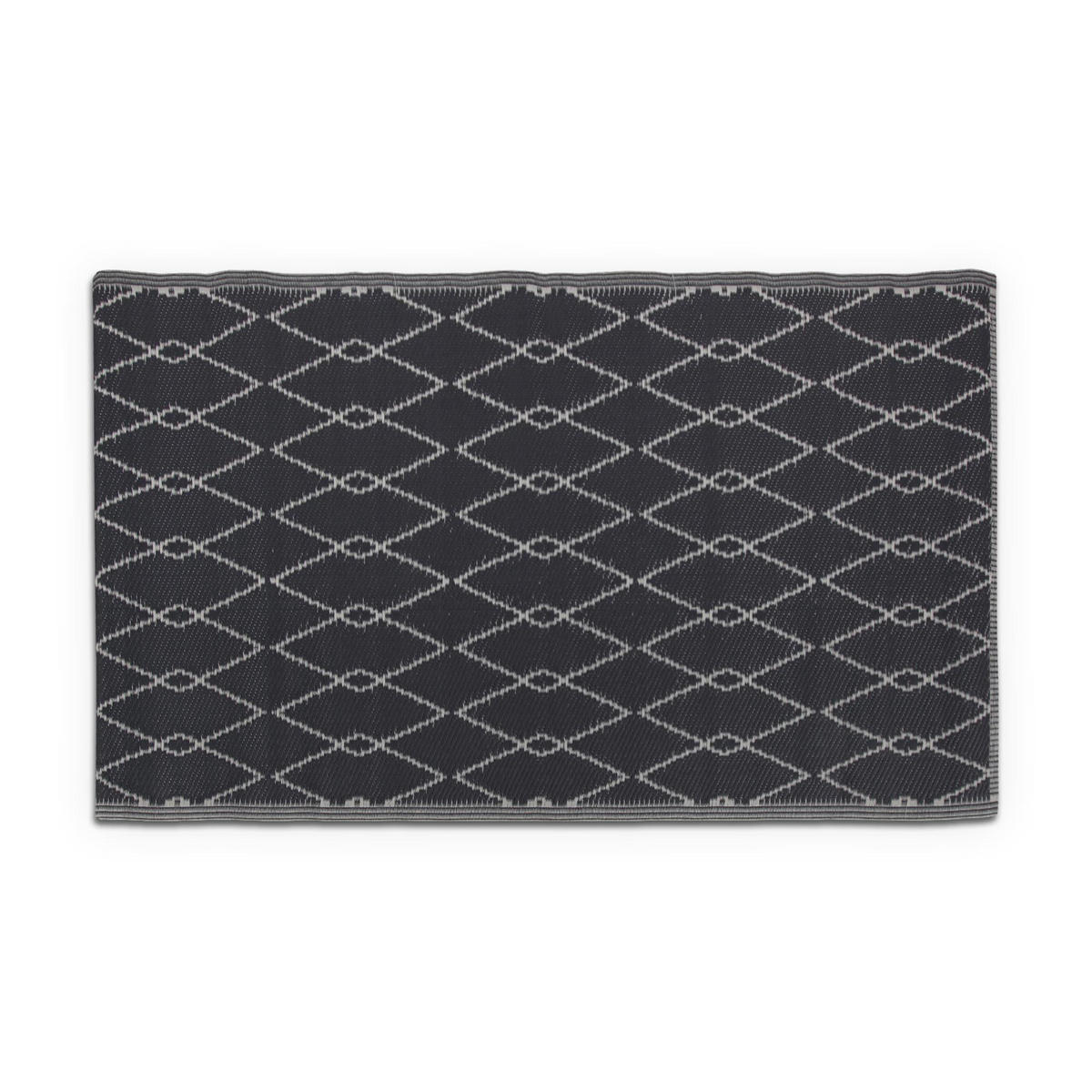 OUTDOORTEPPICH recycelt 160x230 cm Raute - Dunkelgrau, Kunststoff (160/230cm) - Bestlivings