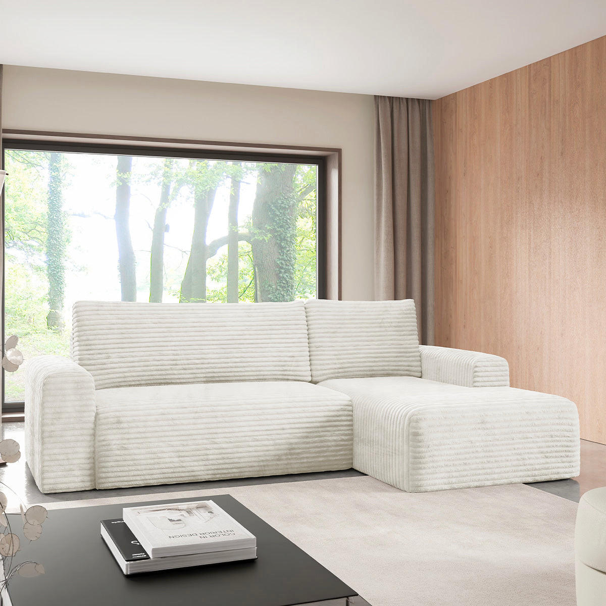 ECKSOFA Romeo 3 Sitzplätze Weiß - Weiß, Holz (268/163cm) - Petits-meubles