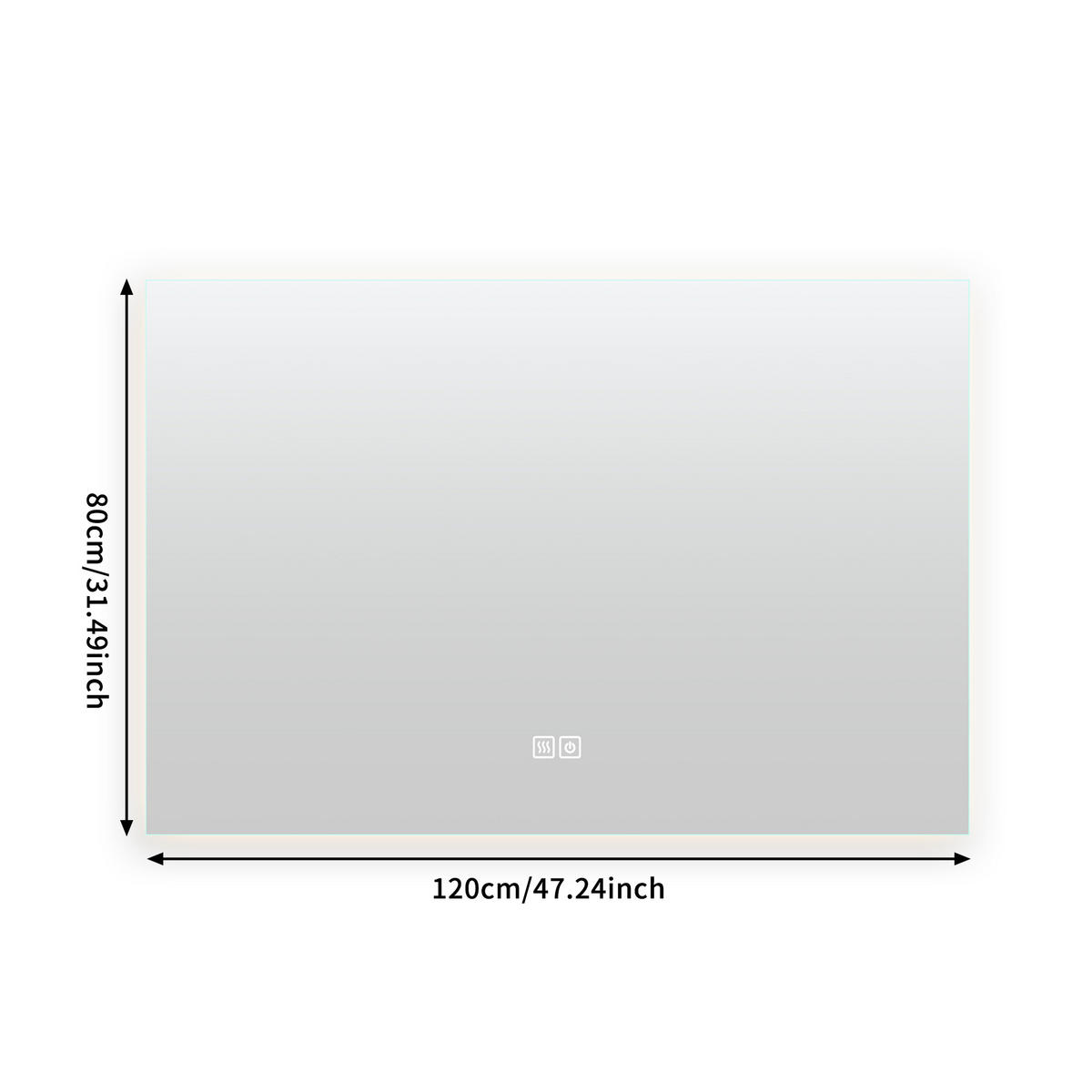 BADEZIMMERSPIEGEL mit LED, Rechteck 80 x 120 cm, Anti-Beschlag und 3 Anpassbare Helligkeit - Transparent, Glas (120/4/80cm)