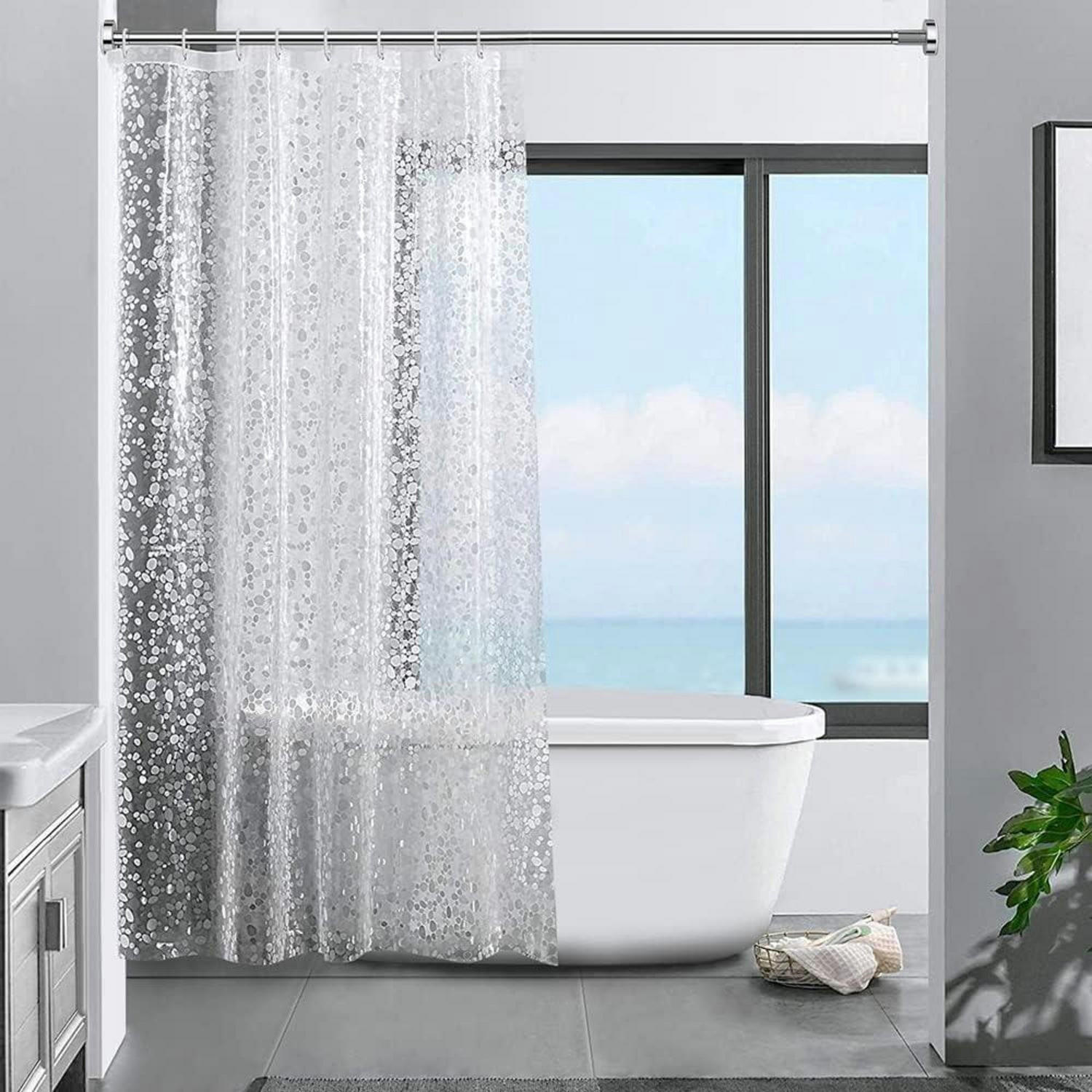 DUSCHVORHANG 3D Steinmuster Transparent 120 x 180 cm - Transparent, Kunststoff (120/180cm)