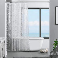 DUSCHVORHANG 3D Steinmuster Transparent 120 x 180 cm - Transparent, Kunststoff (120/180cm)