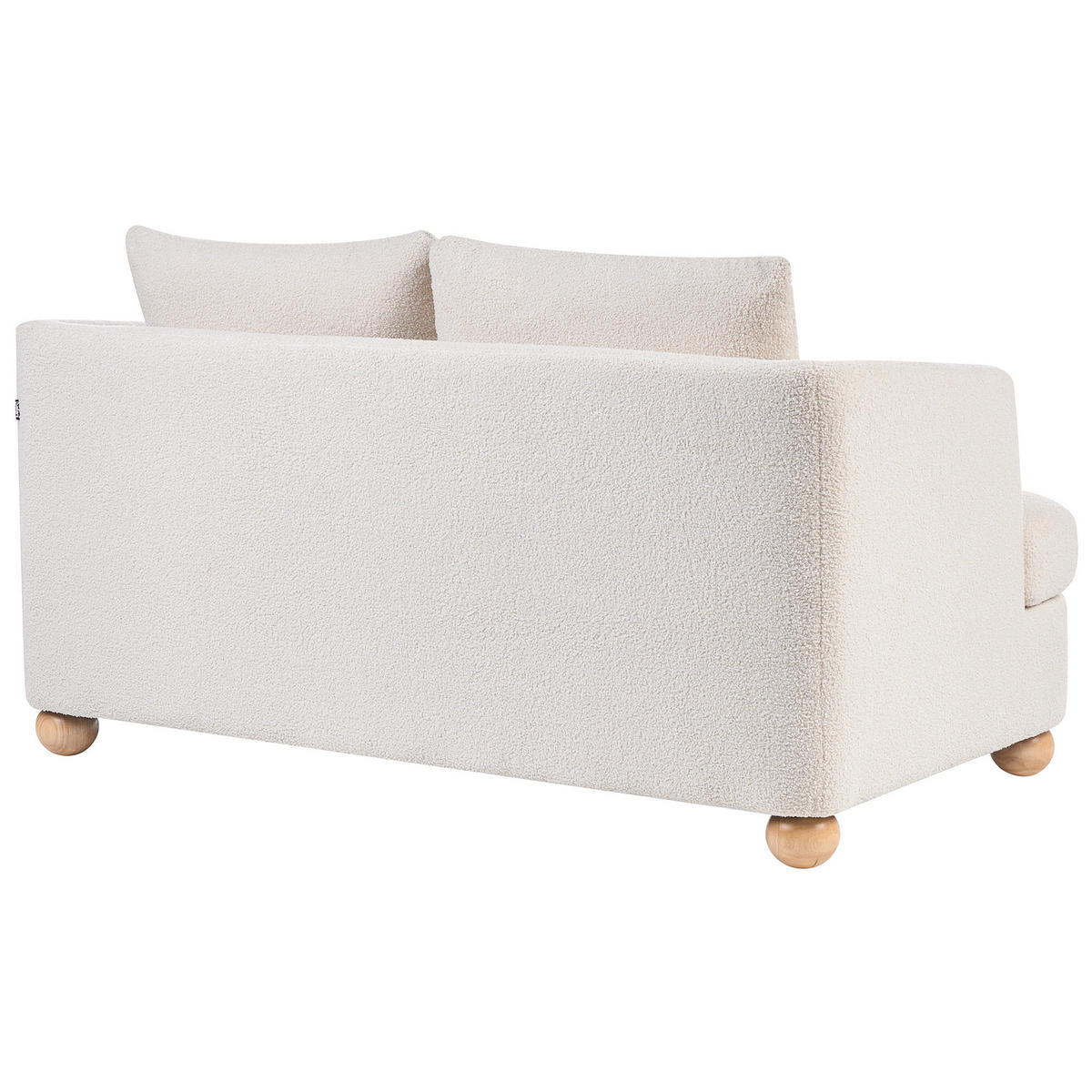 POHOVKA 2-místná Bouclé Krémově bílá Rattvik - světle hnědá, textil (162/86/82cm) - Beliani