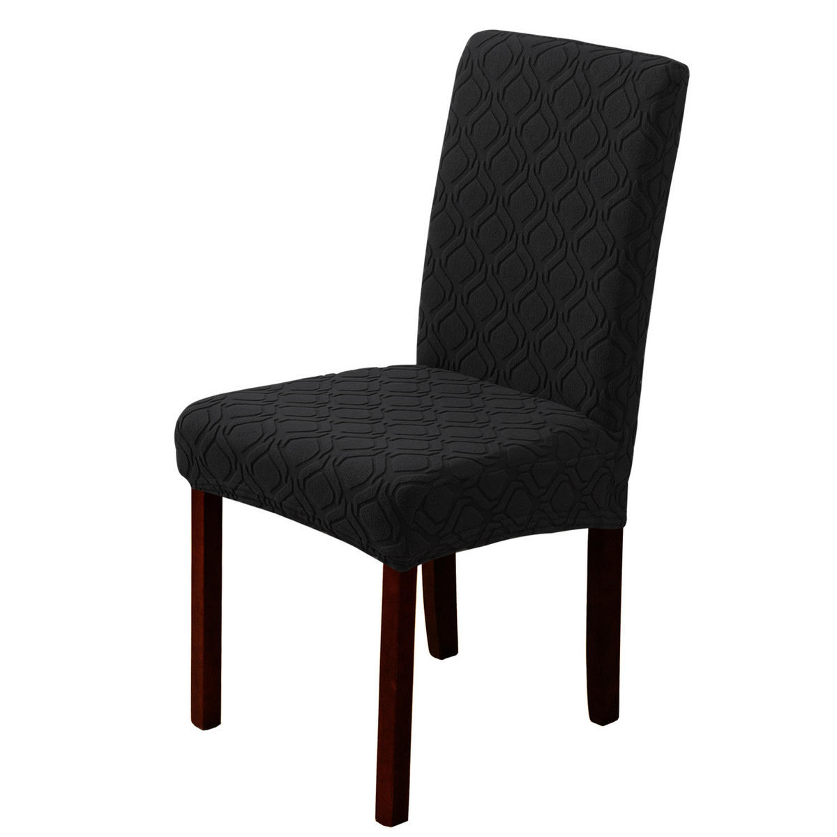 STUHLHUSSE Stretch Stuhlbezug 1 Stück - Schwarz, Textil (18/25cm) - Kaket