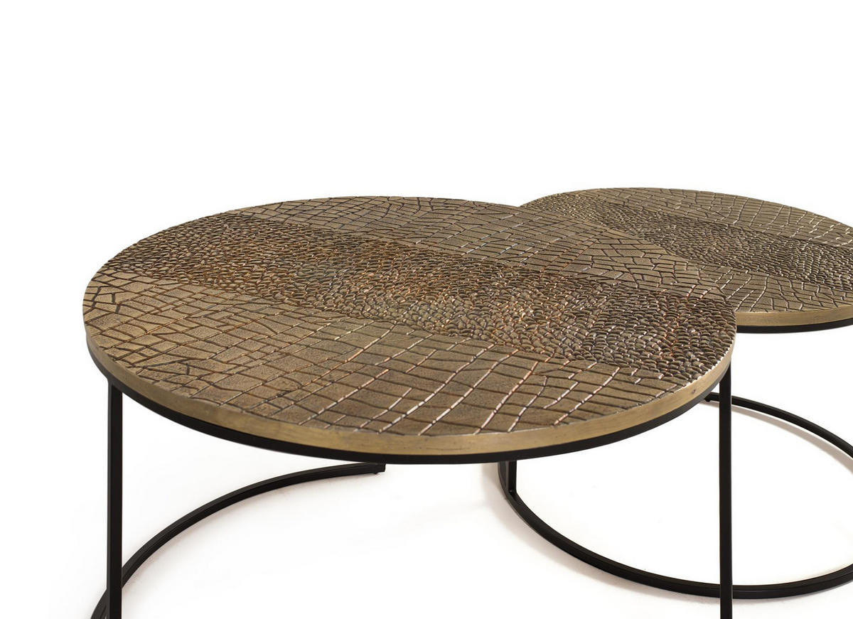 COUCHTISCH aus Aluminium - Schwarz, Holz (76/76/45cm) - Giner y Colomer
