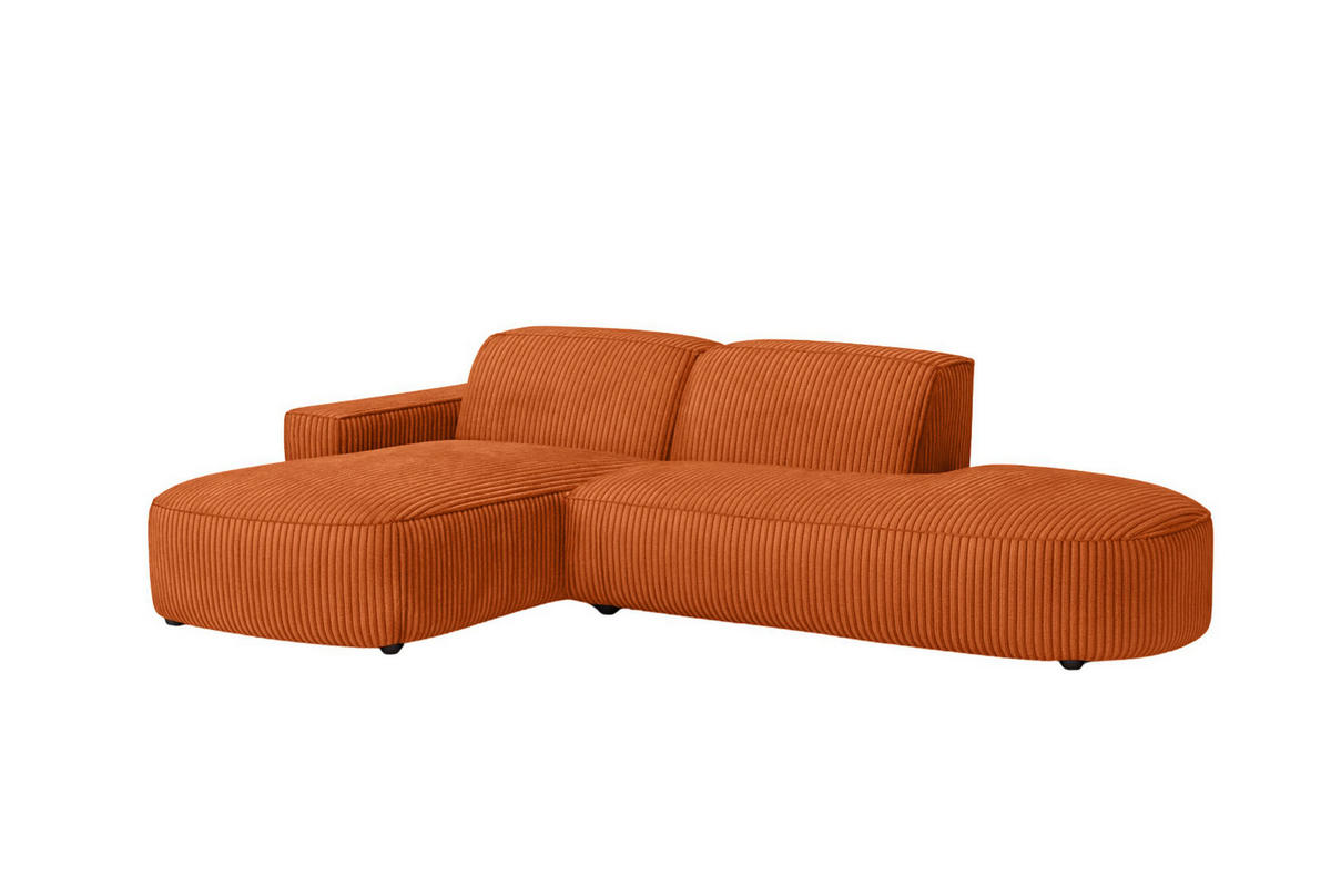ECKSOFA Cursal Atelier, Stoff Poso, Kupfer, Links - Orange, Holz (269/166cm) - Kaiser Möbel