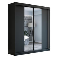SCHWEBETÜRENSCHRANK 160 CM NEO Farbe: Schwarz / schwarz / schwarz - Schwarz, Holzwerkstoff (160/215/59.5cm) - A&J MöbelLand