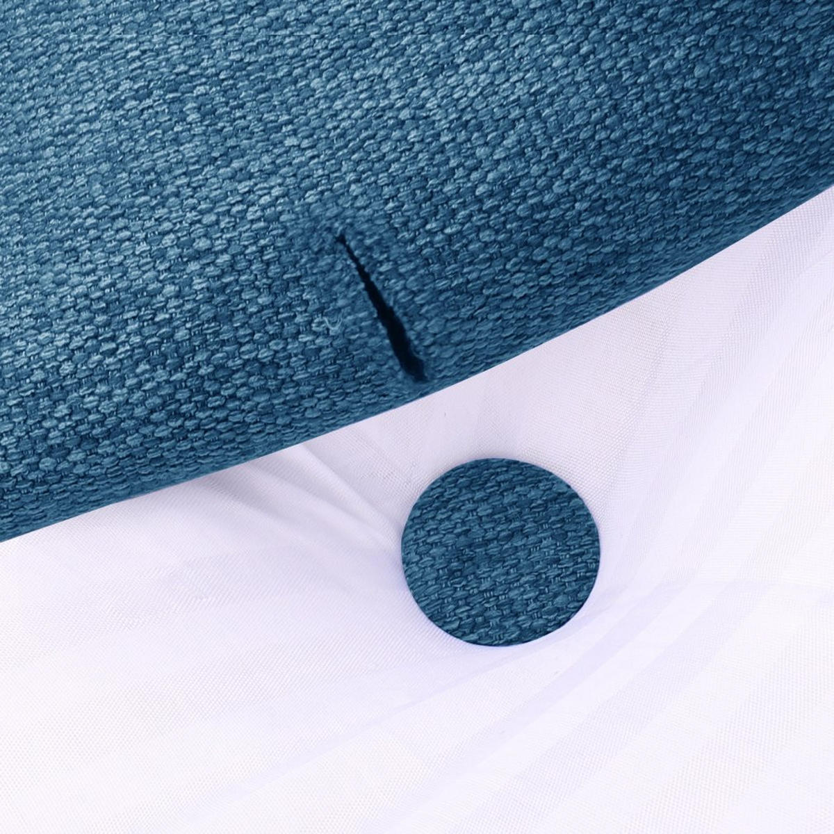 LESEKISSEN für Bett Leinenlook Blau 60 cm - Blau, Textil (50/60cm) - Vercart