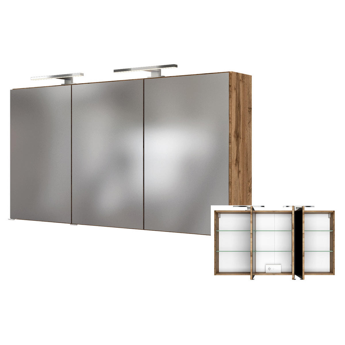 BADMÖBEL-SET 4-TLG. Lourosa-03 - Braun/Grau, Holzwerkstoff (180/200/47cm) - Lomado