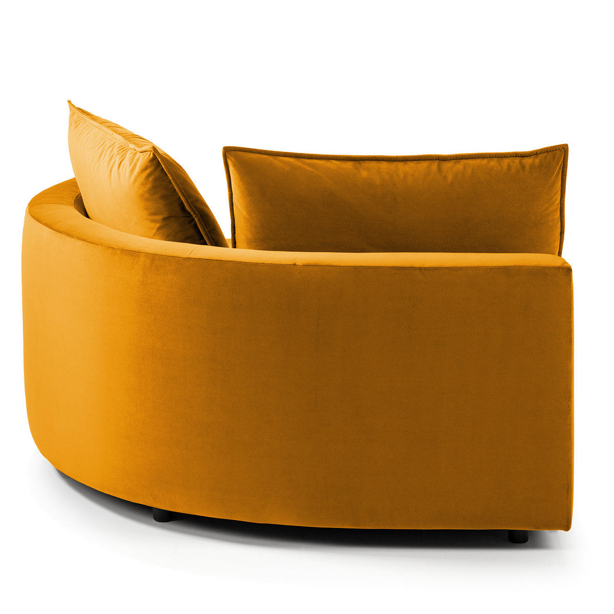 OTTOMANE - modular - Schwarz/Orange, Kunststoff/Textil (126/82/154cm) - home24