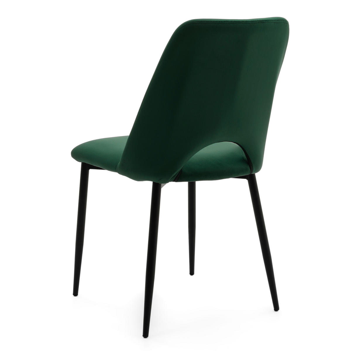STUHL ORO gepolsterter mit Steppung - grün - Samt Velour - Schwarz/Grün, Textil/Metall (47/91/55cm) - NEW HOME