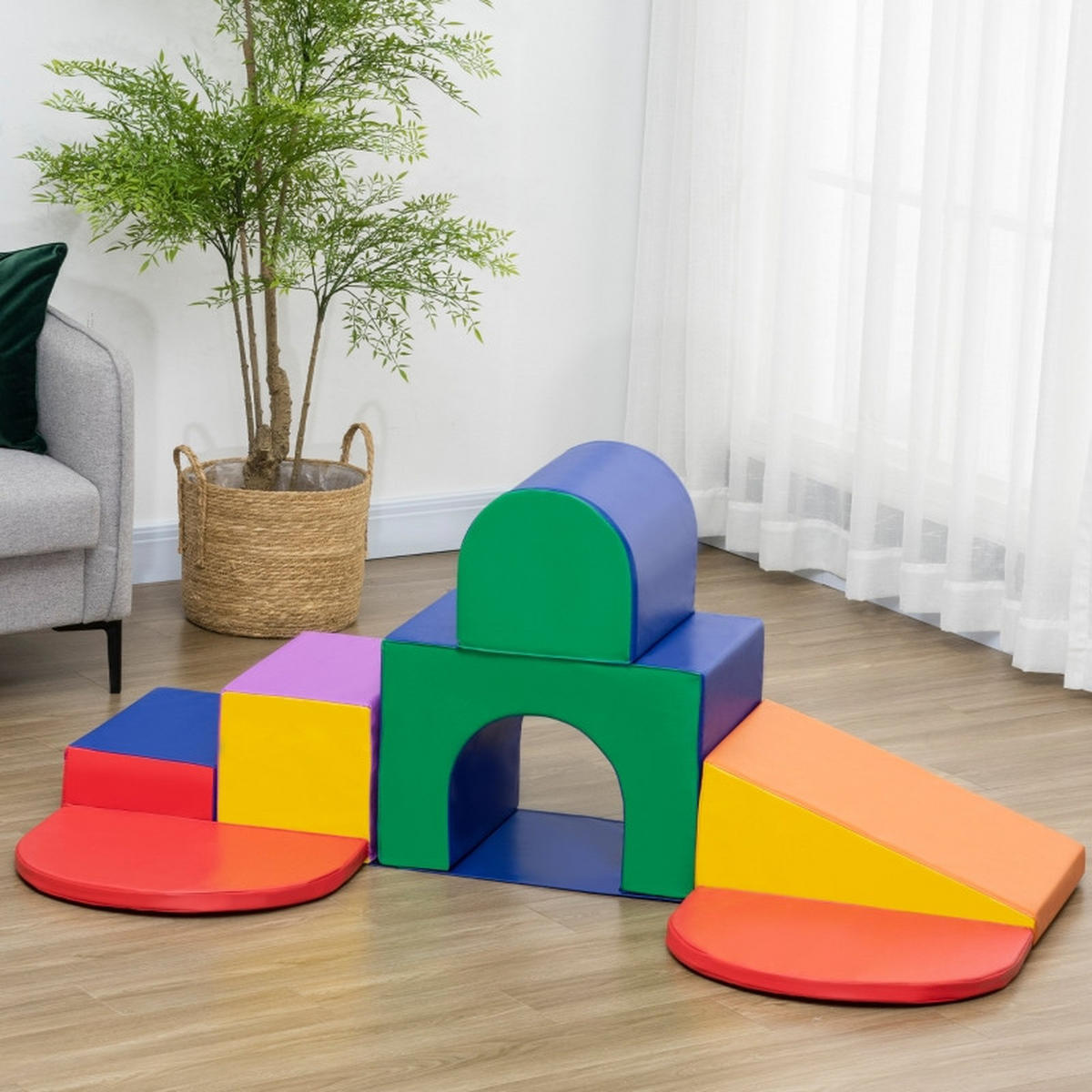 KONSTRUKTIONSSPIELZEUG Bausteine Mehrfarbig - Multicolor, Leder (130/40/170cm) - Korfee