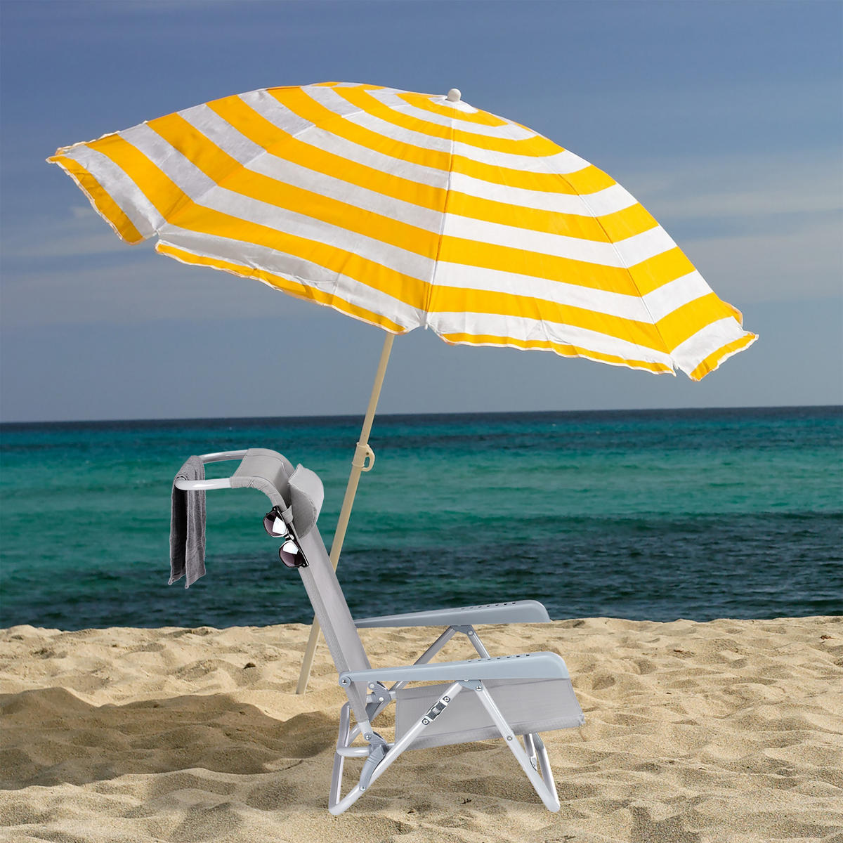 LIEGESTUHL - Grau, Kunststoff/Metall (58/76.5/80cm) - Relaxdays