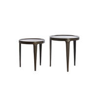 BEISTELLTISCH Tobias Braun Ø43/45,5 cm 2er-Set - Braun, Metall (43/43/45.5cm) - Light & Living