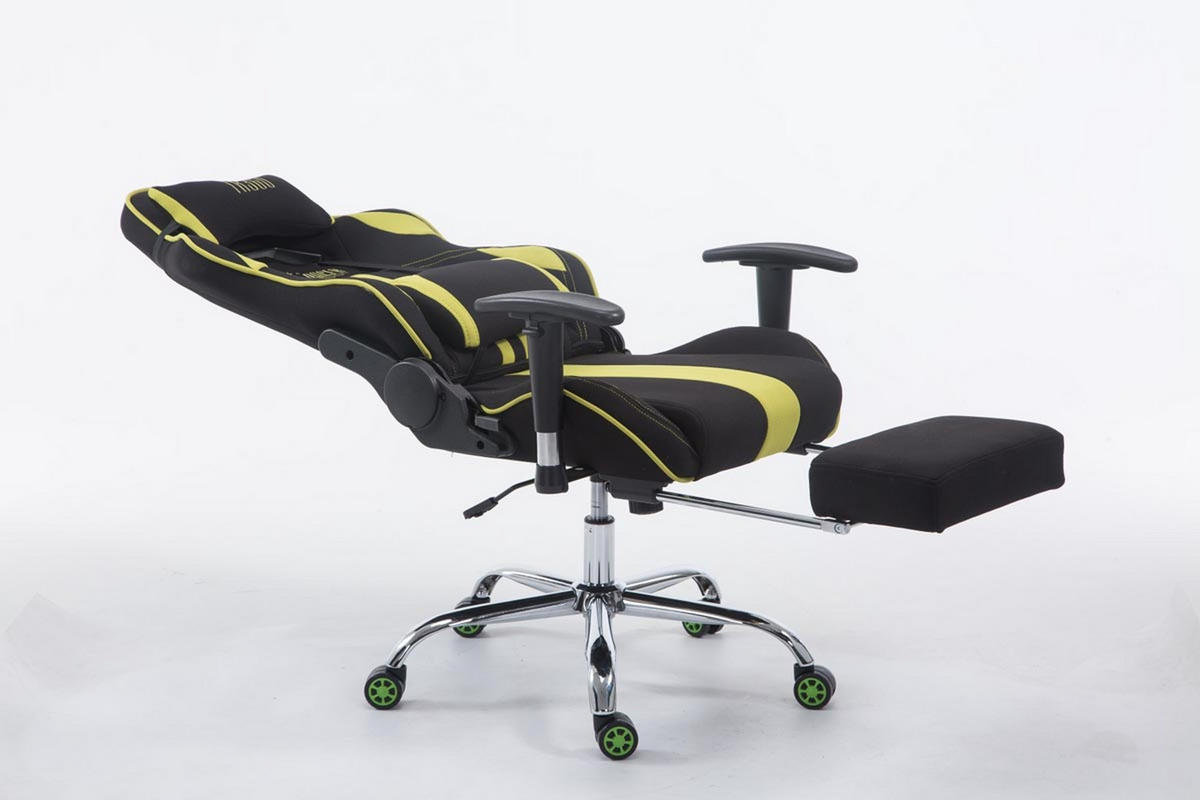 GAMINGSTUHL Limitless-2, Stoff mit Fußablage Schwarz/Grün - Grün, Textil/Metall (70/135/58cm) - TPFLiving