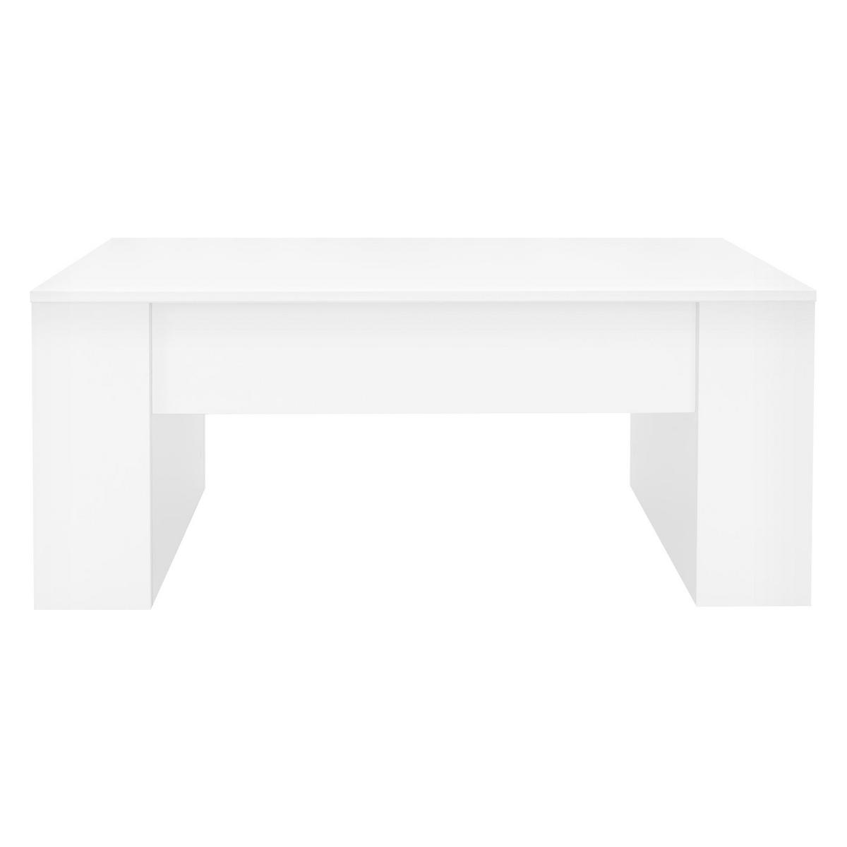 COUCHTISCH rechteckig Weiß 100/60/42 cm - Weiß, Holzwerkstoff (60/42/100cm) - ML-DESIGN