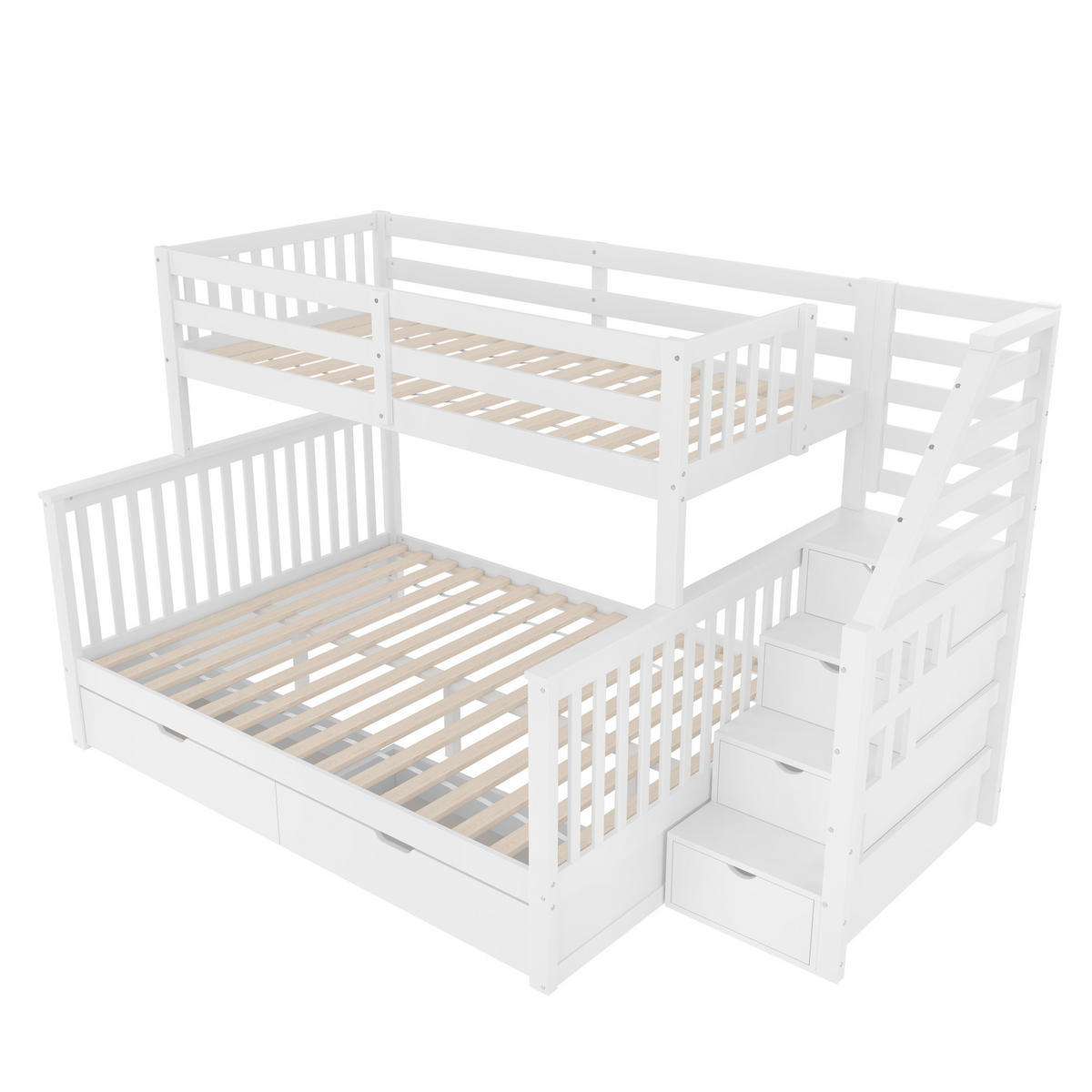 ETAGENBETT 90x200 über 140x200 Weiß - Weiß, Holz (140/200cm) - ComfortXL