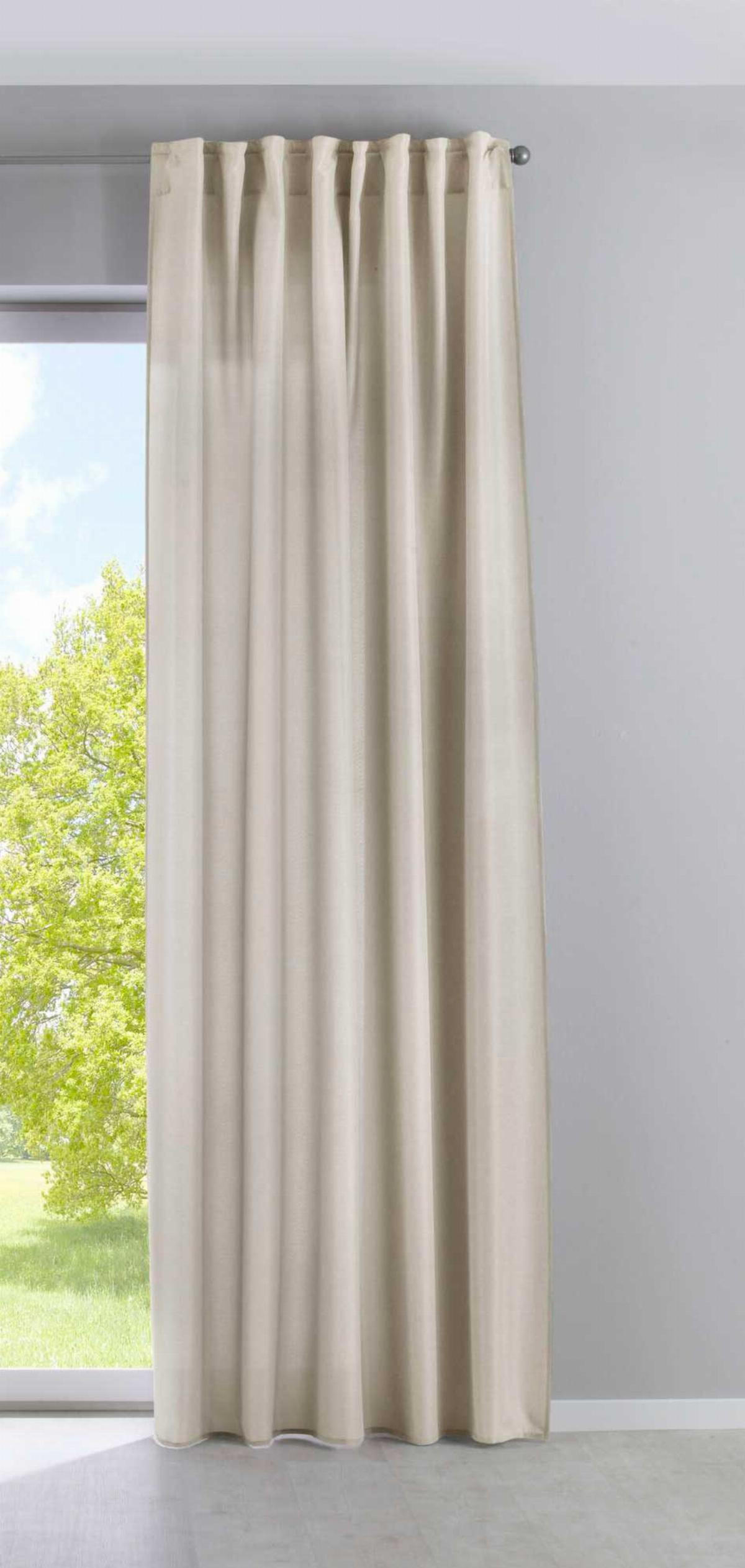SCHLAUFENGARDINE 2ER SET »Jena« HxB 225x140 cm Sand - Sandfarben, Textil (140/225cm) - Gardinenbox