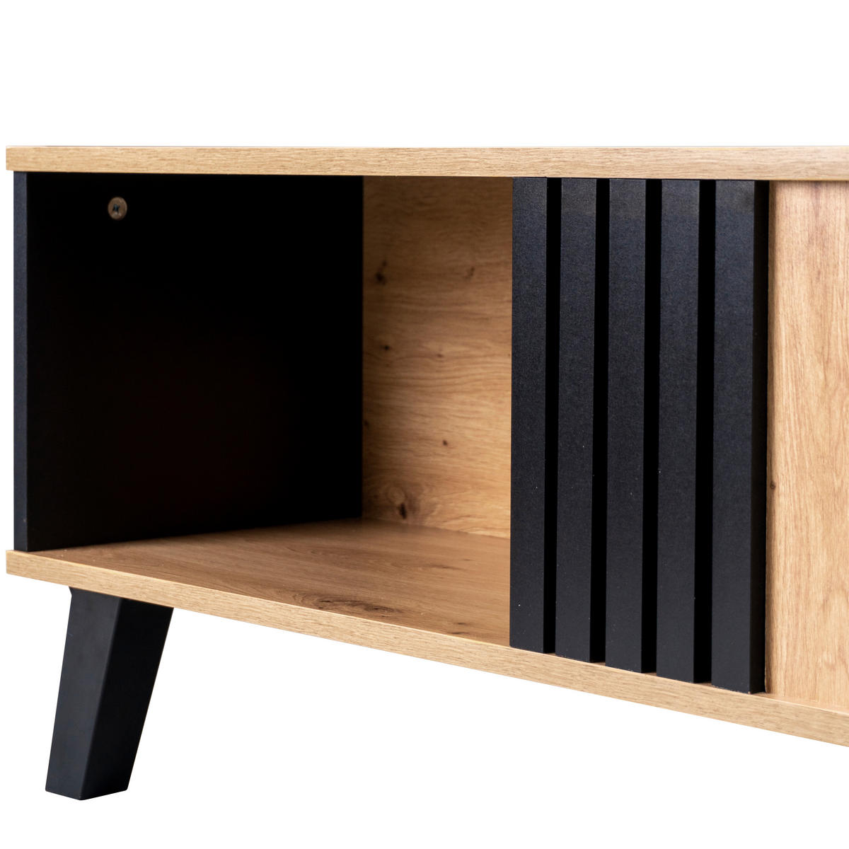 COUCHTISCH Holz- und Schwarzeffekt 100/60/43 cm - Braun, Holzwerkstoff (100/60/43cm) - Urban Meuble
