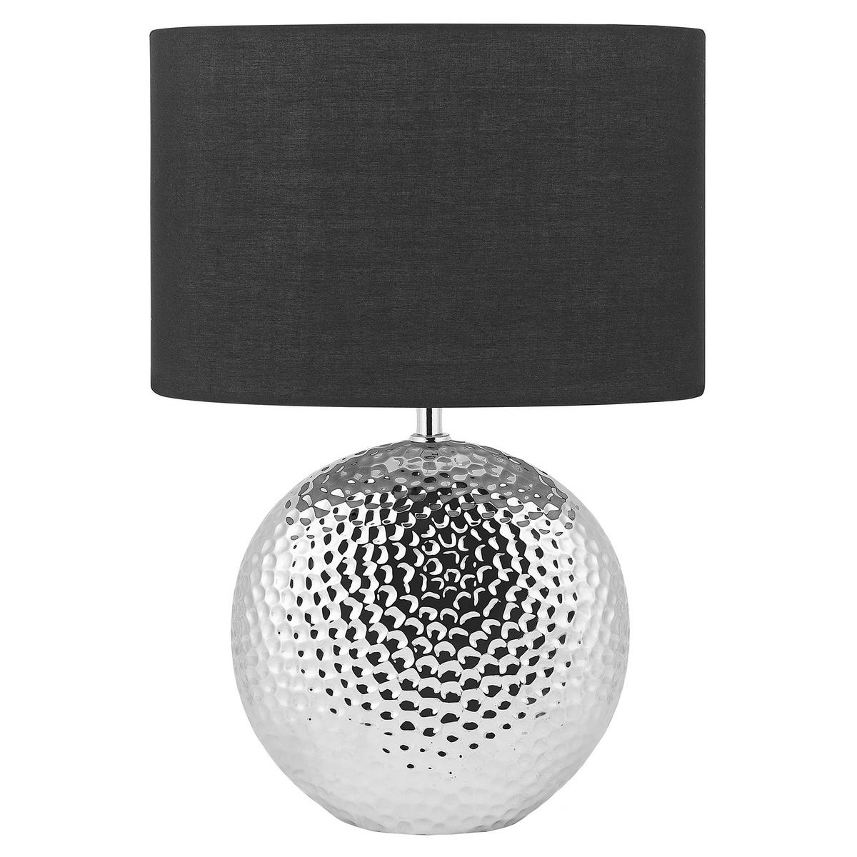 TISCHLAMPE Nasva 35/35/51 cm - Silberfarben, Keramik (35/35/51cm) - Beliani