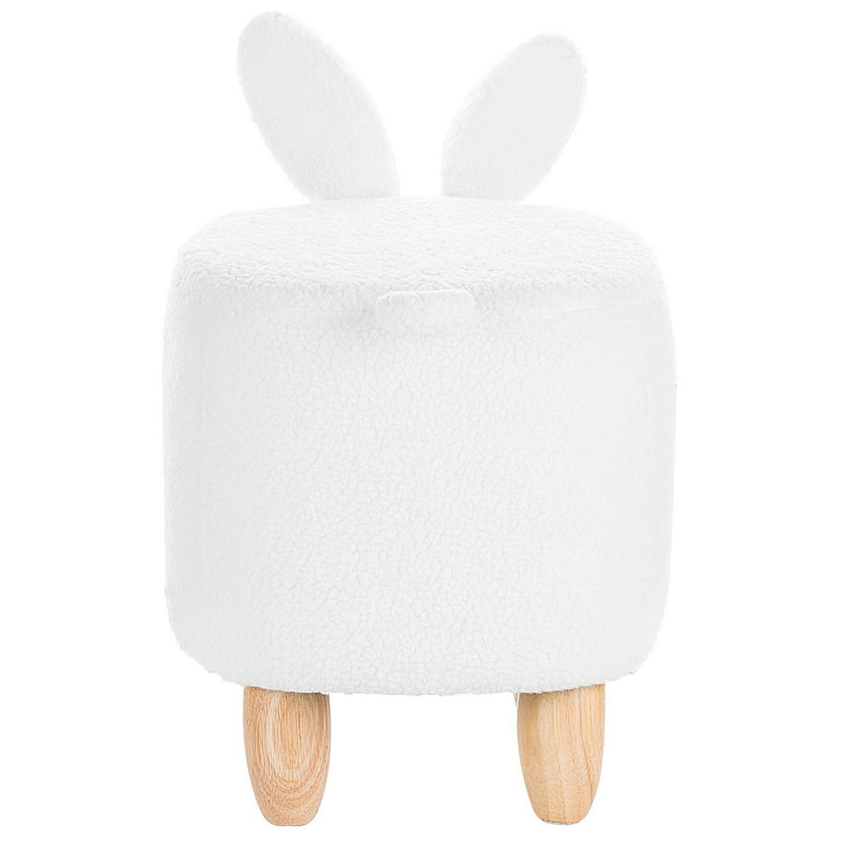HOCKER Bunny 31/57/36 cm - Weiß, Textil (57/36/31cm) - Beliani