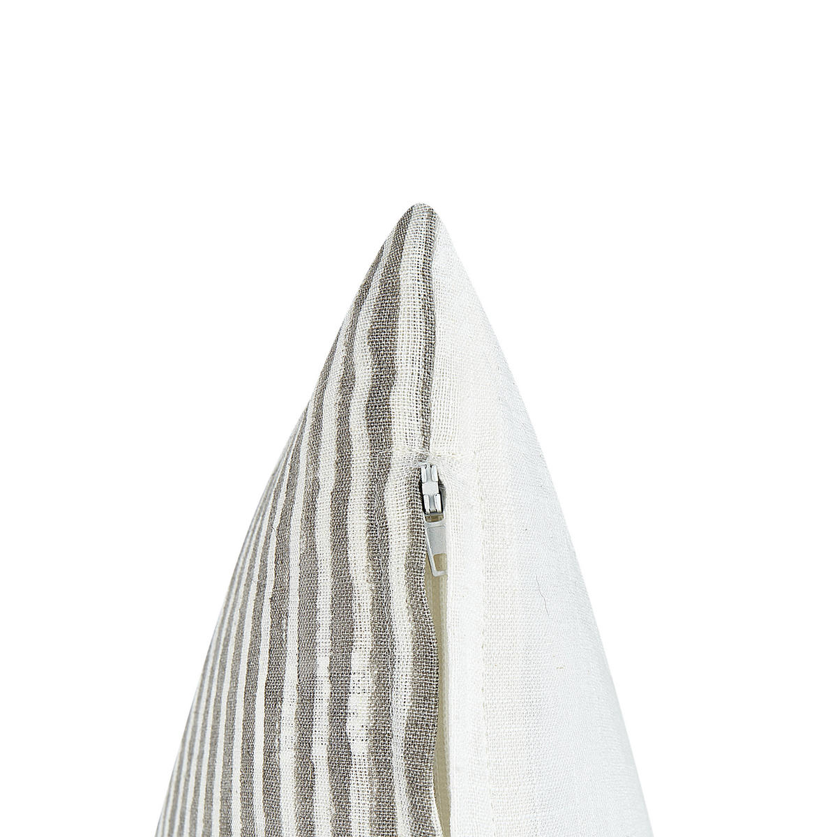 Dekokissen 2er-Set Grau 50/50 cm Kanpas - Weiß/Grau, Textil (50/50cm) - Beliani