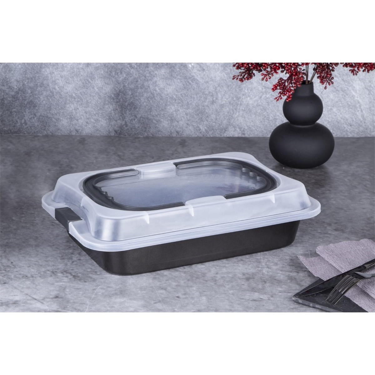 BACKFORM Grau 36.5/24.5/5.5 cm BH7840 - Grau, Metall (24.5/5.5/36.5cm) - Berlinger Haus