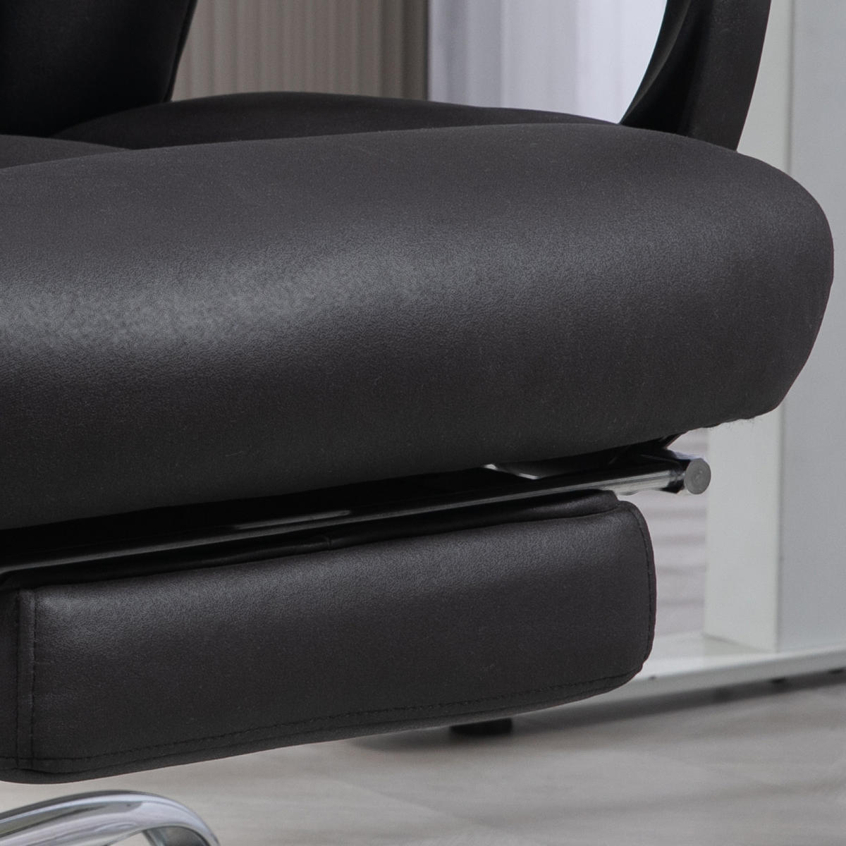 BÜROSTUHL höhenverstellbarer Computerstuhl neigebarer Drehstuhl für Büro Schwarz - Schwarz, Textil (70/119/66cm) - HOMCOM