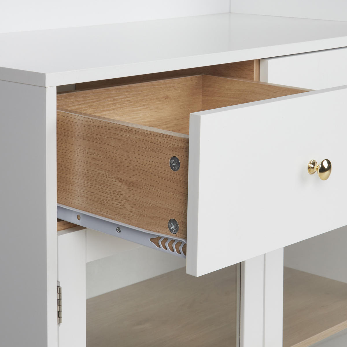 VITRINA s steklenimi vrati 82 cm bela Parlin - bela, leseni material (82/180/40cm) - Beliani