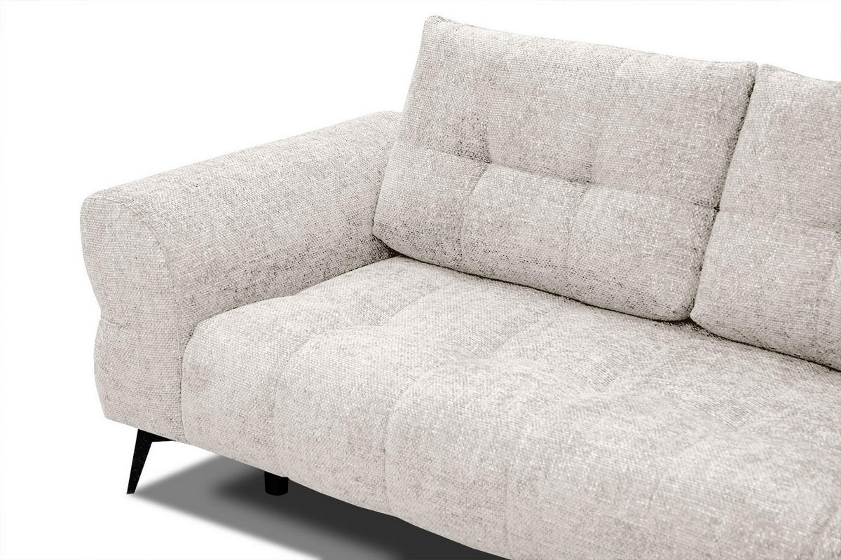 ECKSOFA SALVINI 5-Sitzer, ecru - Ecru/Schwarz, Holzwerkstoff/Textil (292/158cm) - Courtois Laville