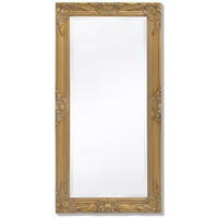 WANDSPIEGEL IM BAROCK-STIL 100X50 CM GOLDEN - Goldfarben, Holz (50/1/100cm) - vidaXL